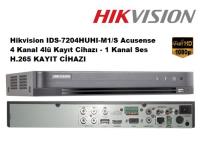 Hikvision IDS-7204HUHI-M1/S Acusense 4 Kanal 4lü Kayıt Cihazı - 1 Kanal Ses H.265 KAYIT CİHAZI - 1
